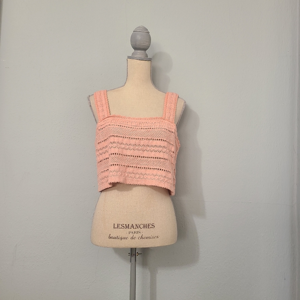 Aerie Crochet Textured Crop Top Size Large